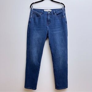 Soft Surroundings Medium Wash Denim High Rise Tapered Straight Leg Jeans Size 10
